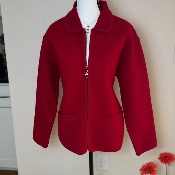 Jacket Lisa International Bold Red Teddy Jacket - Picture 3 of 9